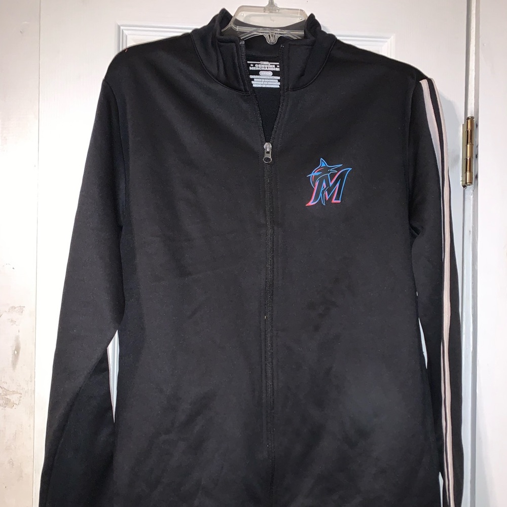 🐟⚾️🏟️ Miami Marlins MLB Baseball Full Zip Track Jacket 🏟️⚾️🐟